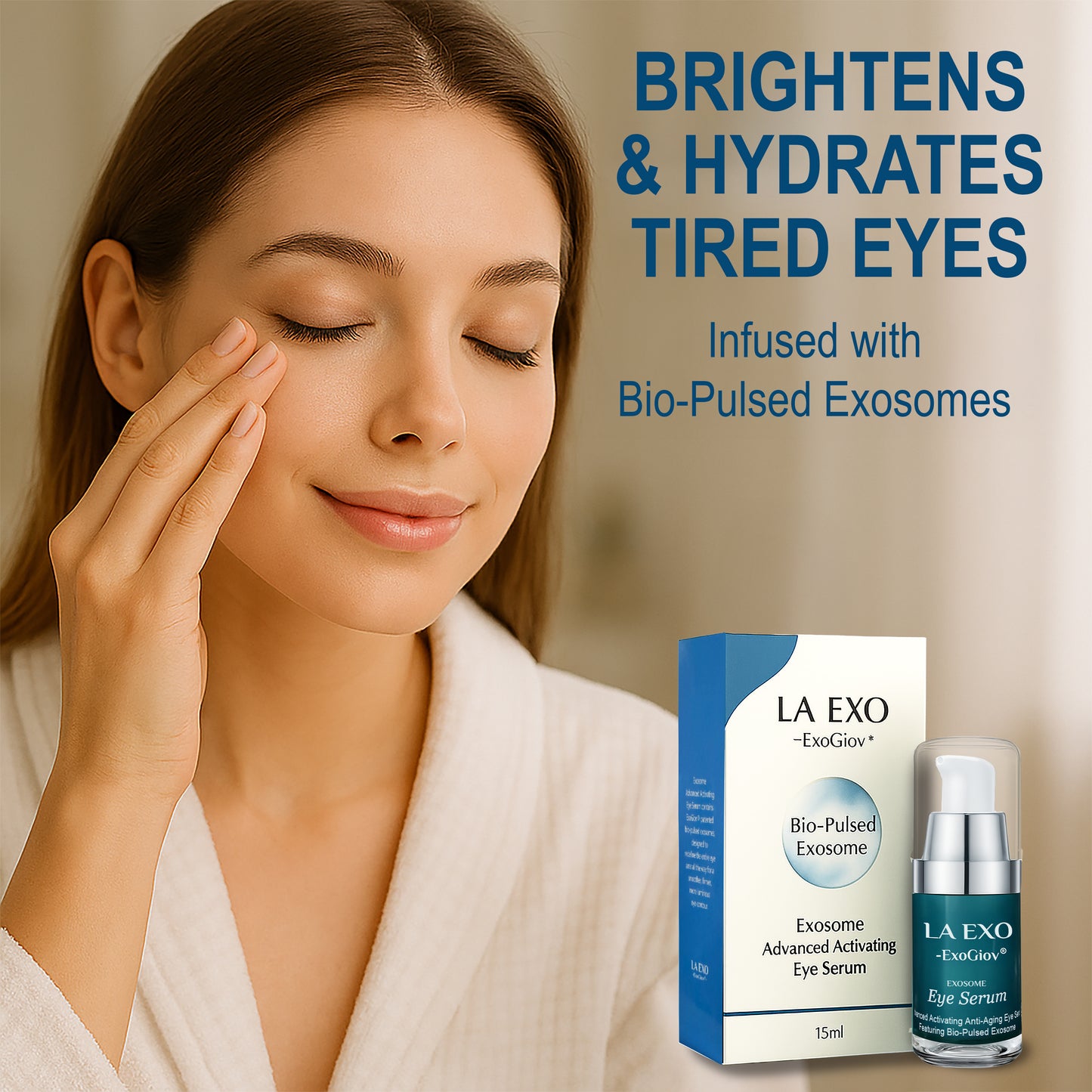 Exosome Eye Serum – Advanced Anti-Aging Treatment for Puffiness, Dark Circles & Fine Lines – Brightening & Smoothing Undereye Skin Care, 15ml