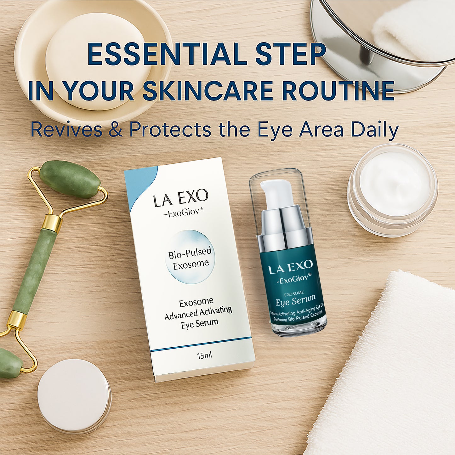 Exosome Eye Serum – Advanced Anti-Aging Treatment for Puffiness, Dark Circles & Fine Lines – Brightening & Smoothing Undereye Skin Care, 15ml