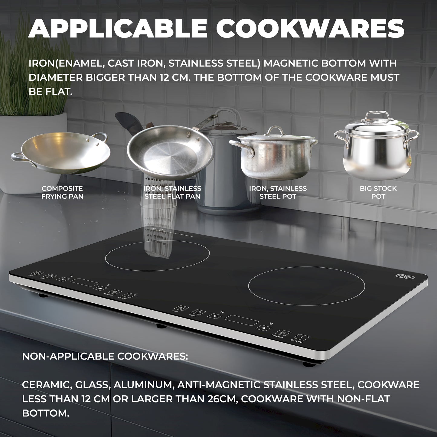 OMEO Portable Double Induction Cooktop