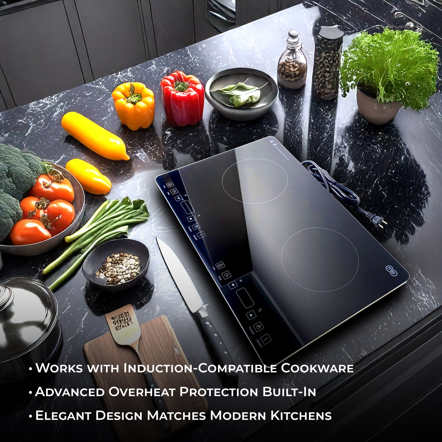 OMEO Portable Double Induction Cooktop