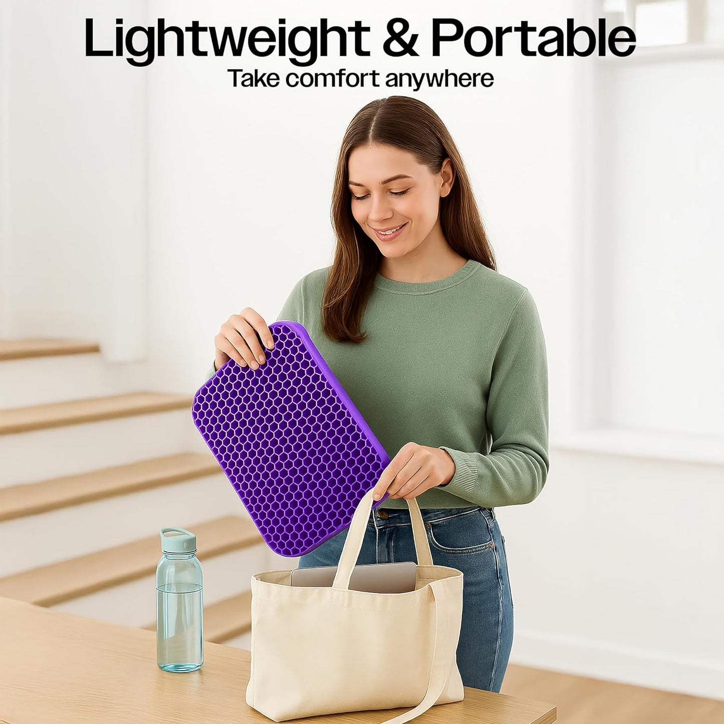 OMEO Lavender Back & Seat Cushion – Tailbone, Sciatica & Pressure Relief – Office Chair, Car Seat, Wheelchair – Comfort for Long Sitting, Driving, Flights – Post-Surgery Support Pillow