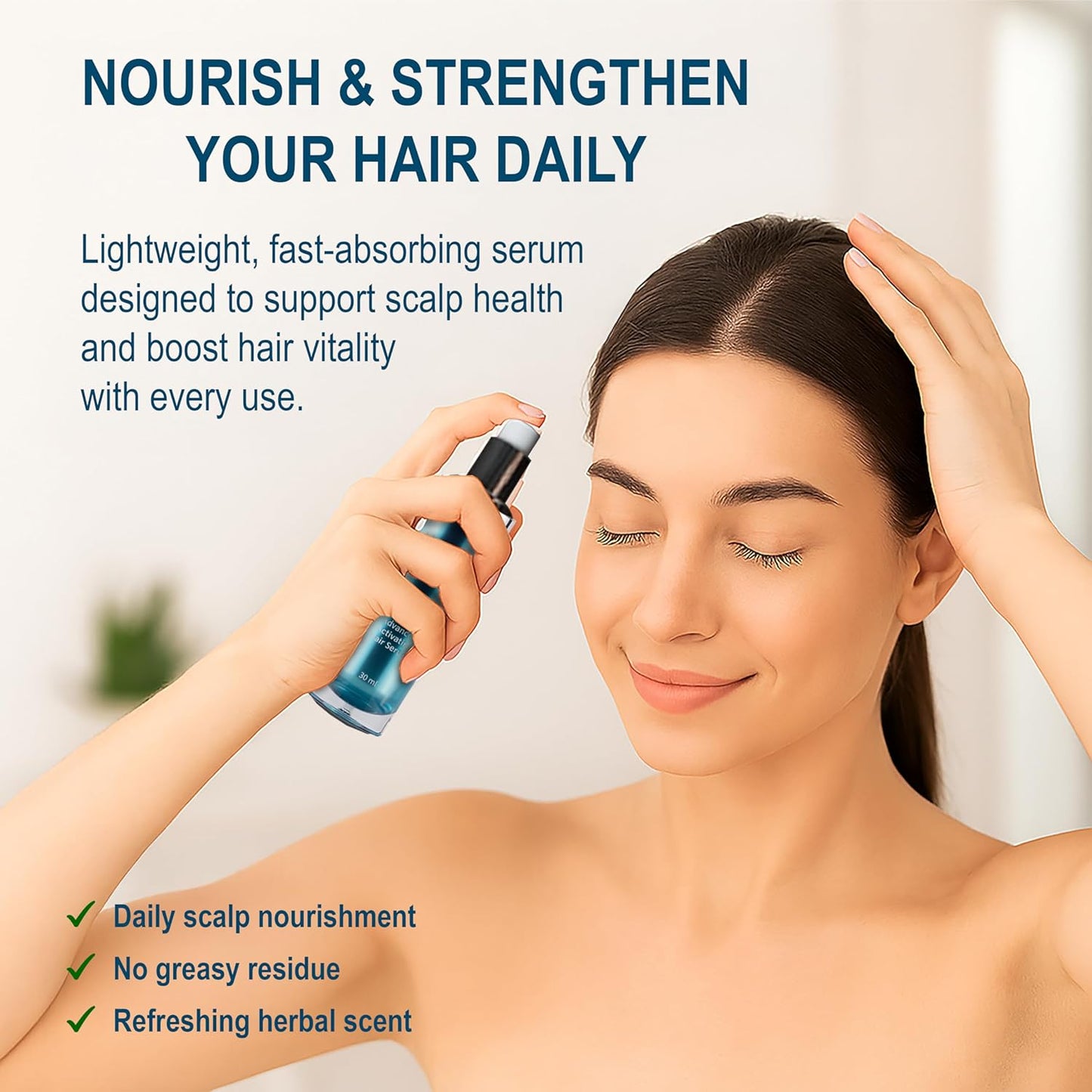 Biochemical Pulse Exosome Hair Growth Serum Care Solution for Hair Density, Reduces Shedding and Promotes a Healthy Scalp | Daily Strengthening Treatment for Weak or Damaged Hair | 30ml