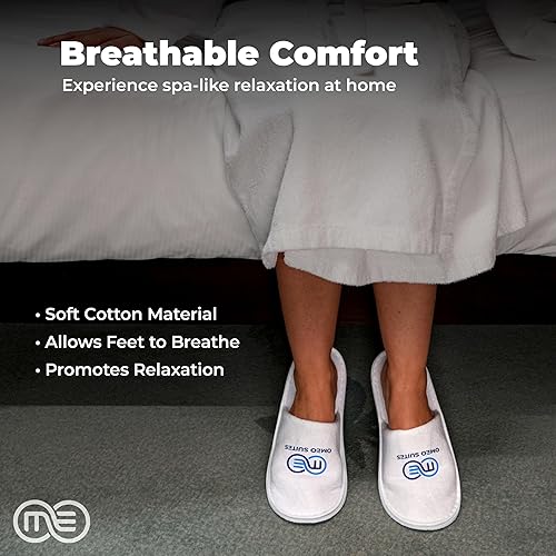 Omeo Spa Slippers - Soft, Non-Slip, Washable Cotton Slippers for Men and Women - Disposable Guest Slippers for Home, Hotel, and Wedding Use