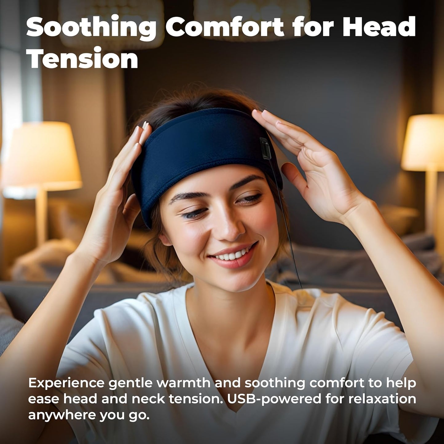 OMEO Quantum Resonance Energy Heated Neck Wrap, Bio-Energy Wave Therapy Device, Head and Eyes, Pain Reliever and Cervical Stiffness Neck Brace for Men and Women Lifestyle Support