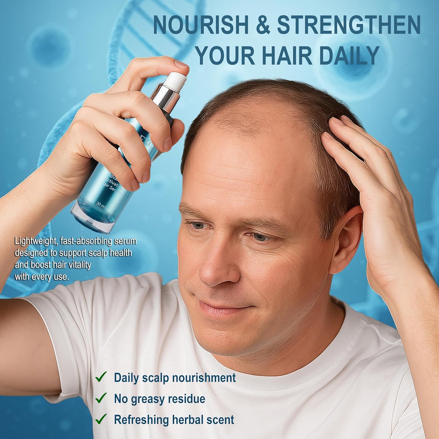 Biochemical Pulse Exosome Hair Growth Serum Care Solution for Hair Density, Reduces Shedding and Promotes a Healthy Scalp | Daily Strengthening Treatment for Weak or Damaged Hair | 30ml