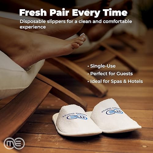 Omeo Spa Slippers - Soft, Non-Slip, Washable Cotton Slippers for Men and Women - Disposable Guest Slippers for Home, Hotel, and Wedding Use