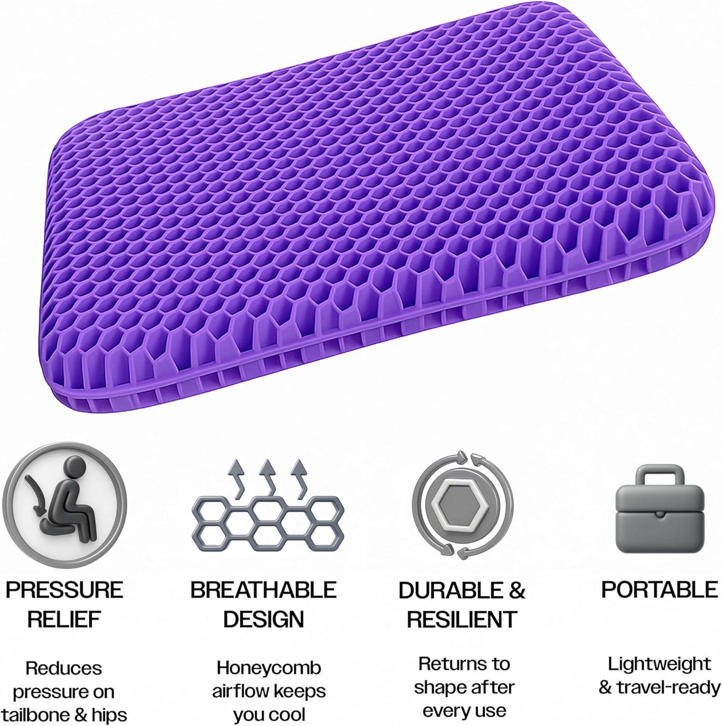 OMEO Lavender Back & Seat Cushion – Tailbone, Sciatica & Pressure Relief – Office Chair, Car Seat, Wheelchair – Comfort for Long Sitting, Driving, Flights – Post-Surgery Support Pillow