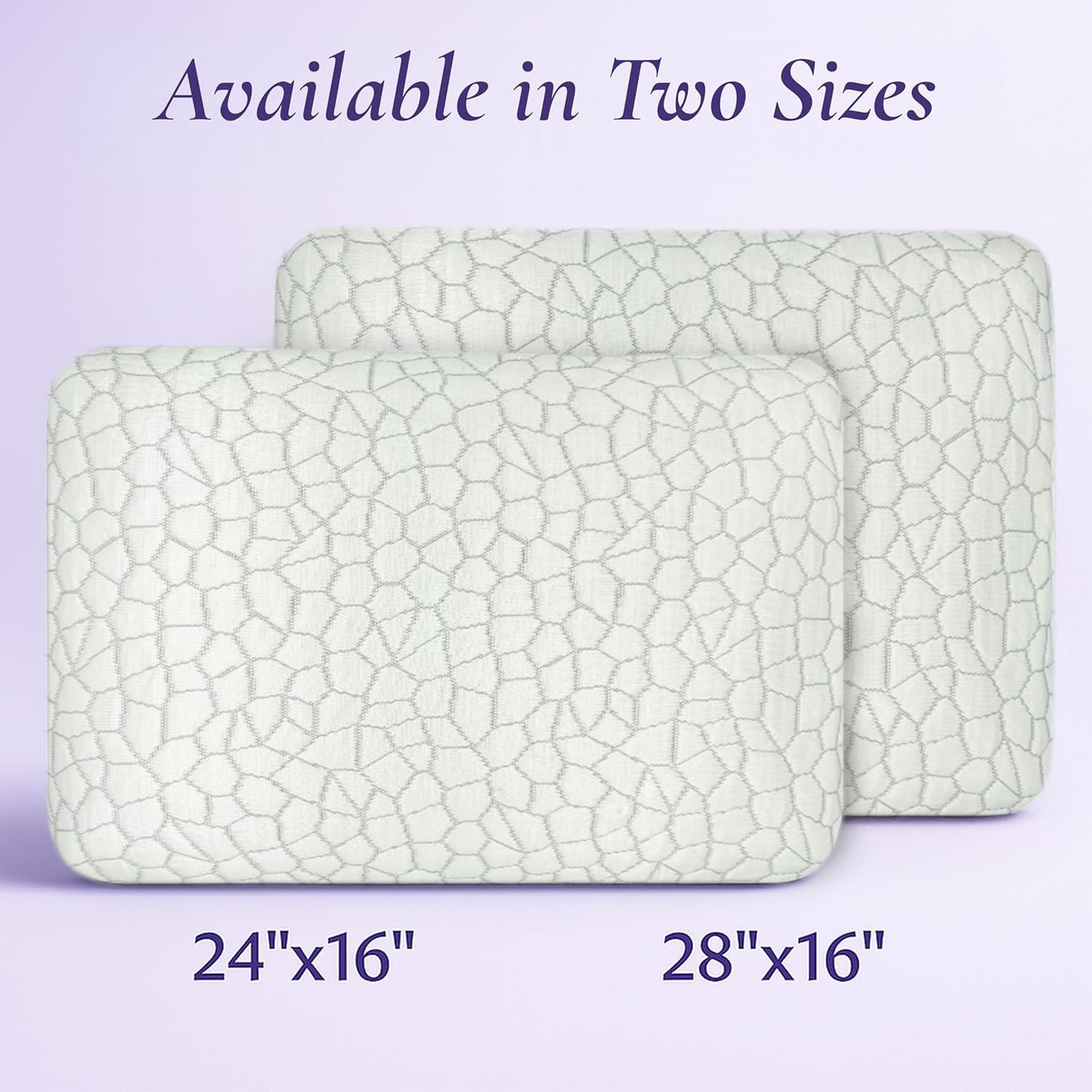 OMEO Lavender Scent Pillow, Ventilated Cooling Memory Foam Pillow for Back, Side and Stomach Sleepers Support, Sleeping Pillows for Adults - Home and Hotel Essentials