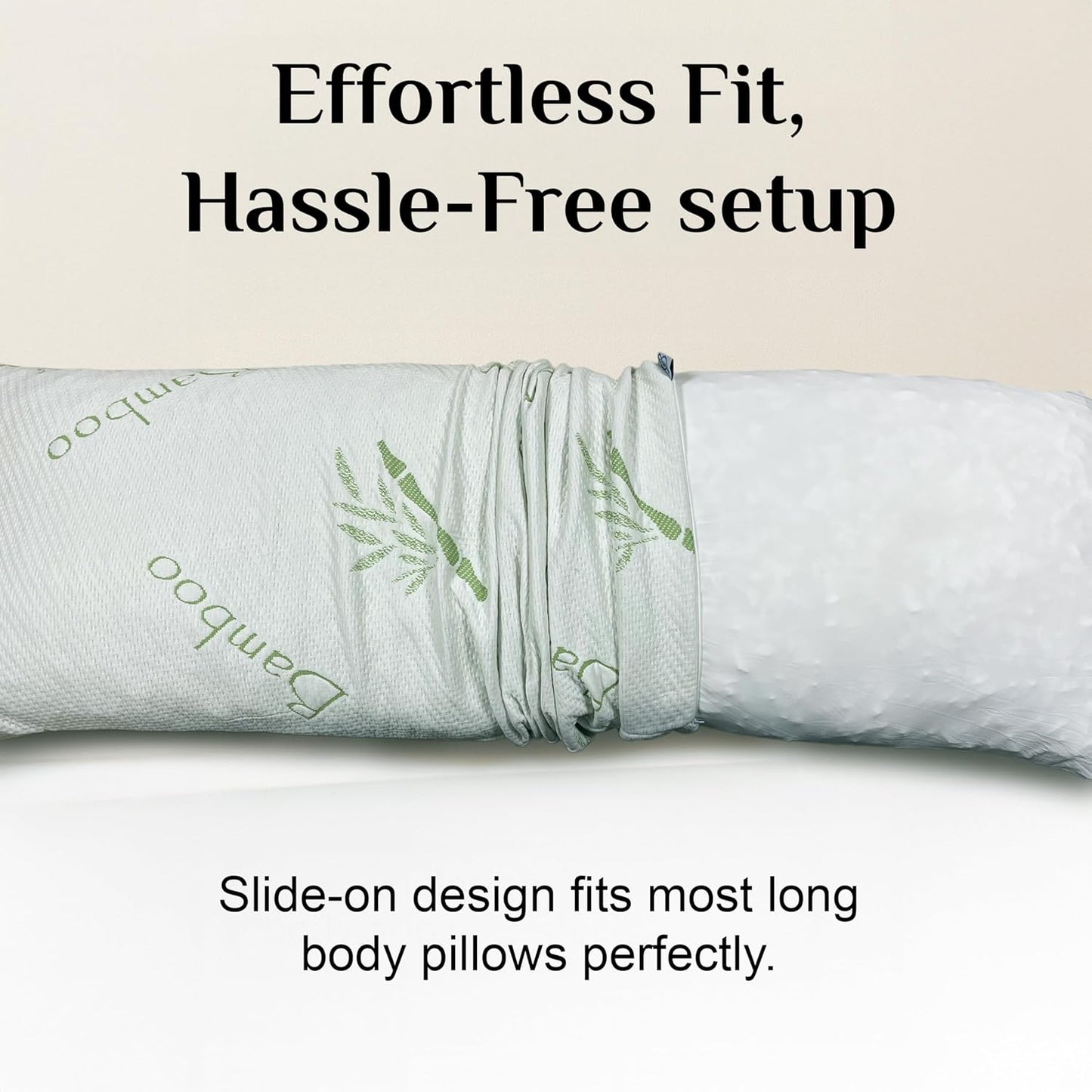 OMEO Full Body Pillowcase – Ultra Soft Bamboo Rayon Cover for Memory Foam Pillow, Cooling Breathable Zippered Case, Machine Washable, 20x54 Inches, for Side Sleepers