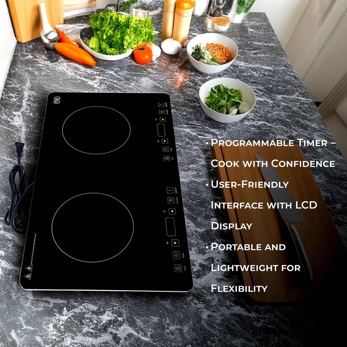 OMEO Portable Double Induction Cooktop