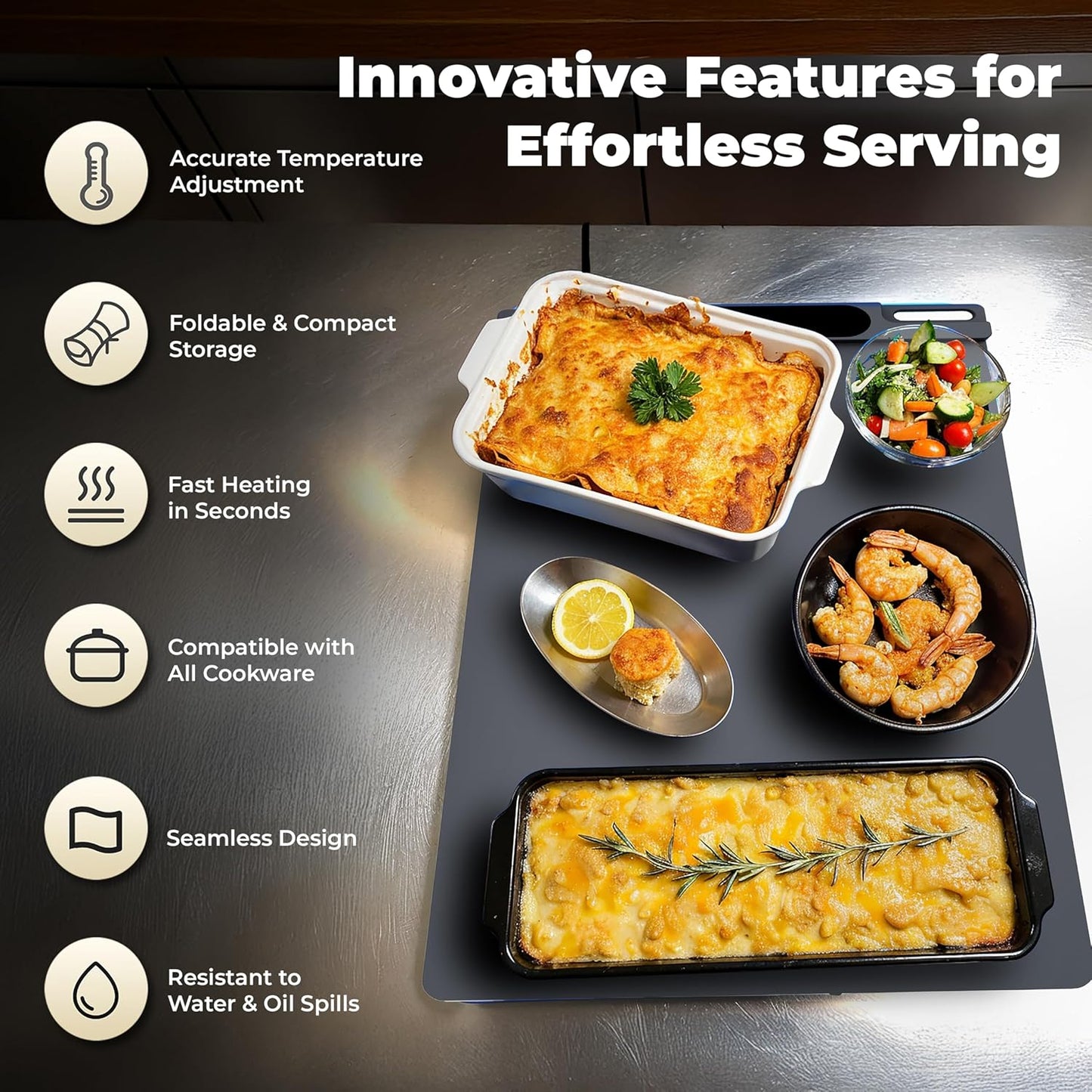 OMEO Foldable Electric Warming Tray