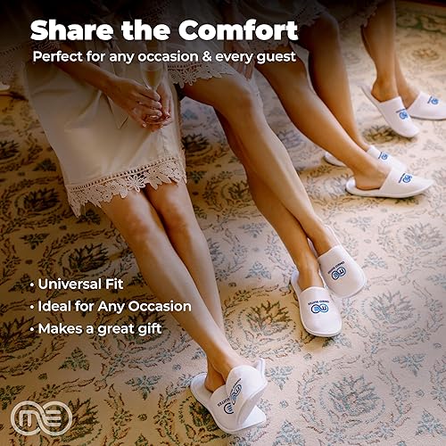 Omeo Spa Slippers - Soft, Non-Slip, Washable Cotton Slippers for Men and Women - Disposable Guest Slippers for Home, Hotel, and Wedding Use