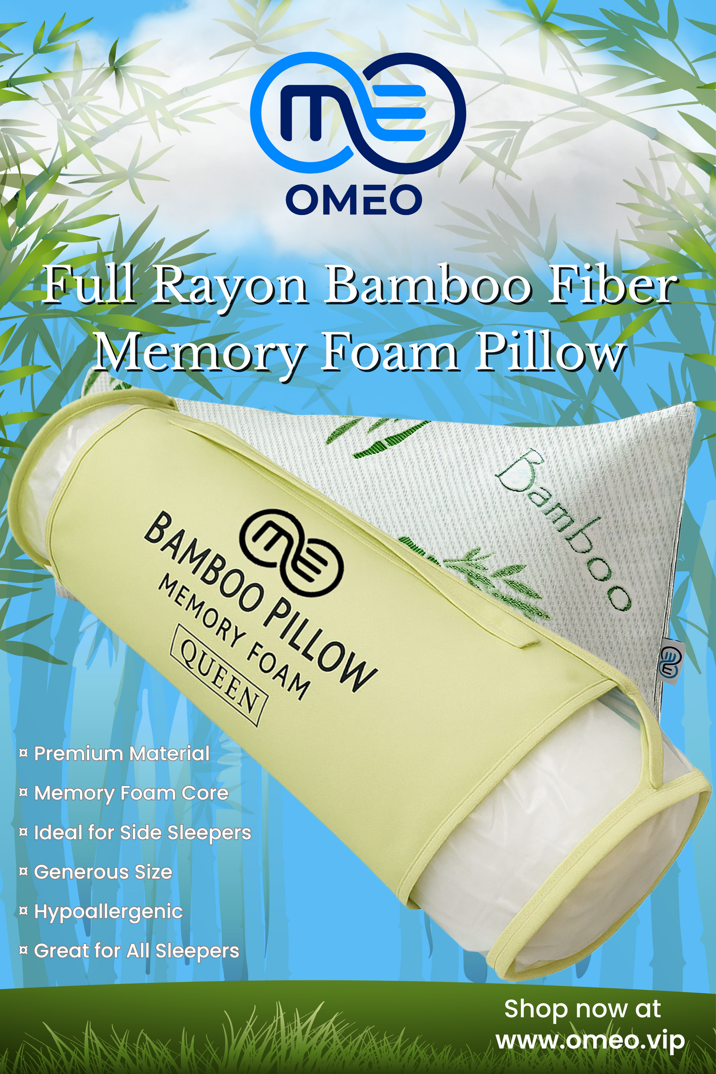 OMEO Bamboo Body Pillow