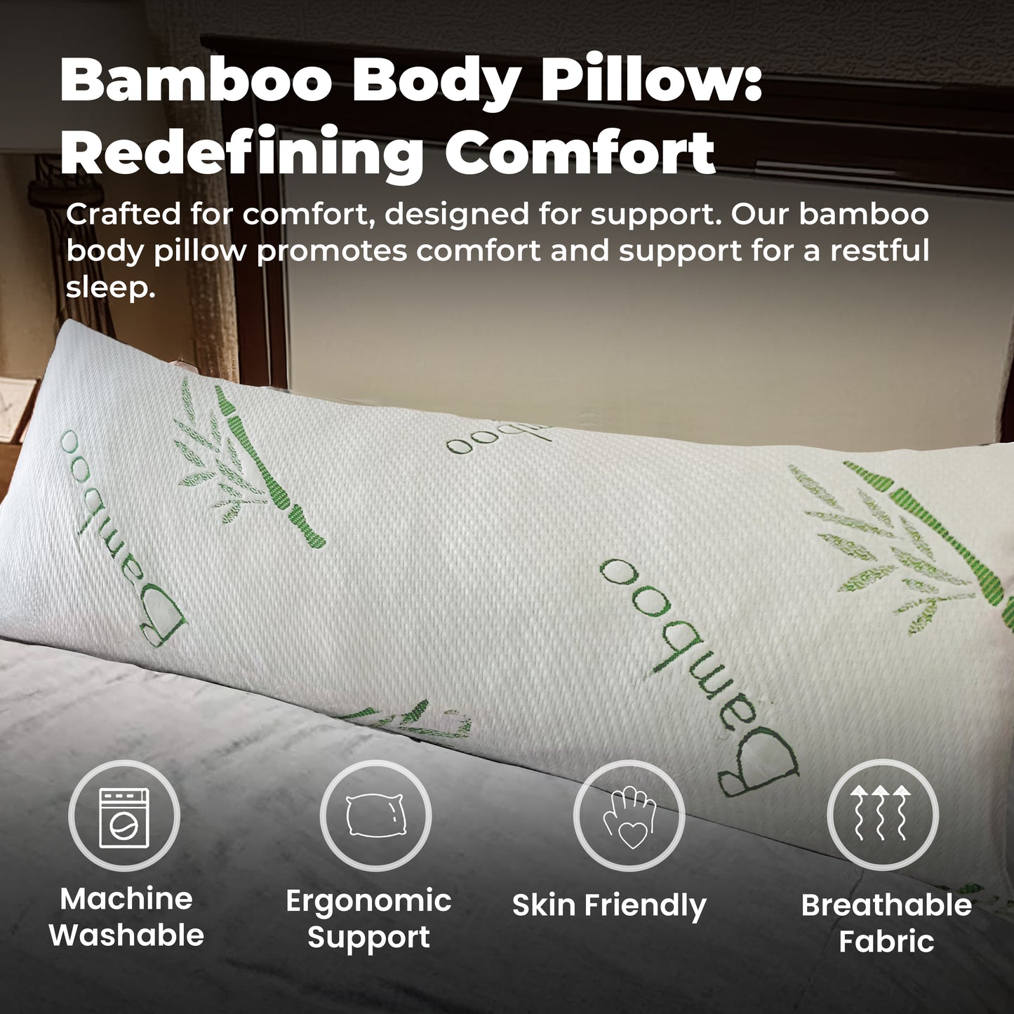 OMEO Bamboo Body Pillow