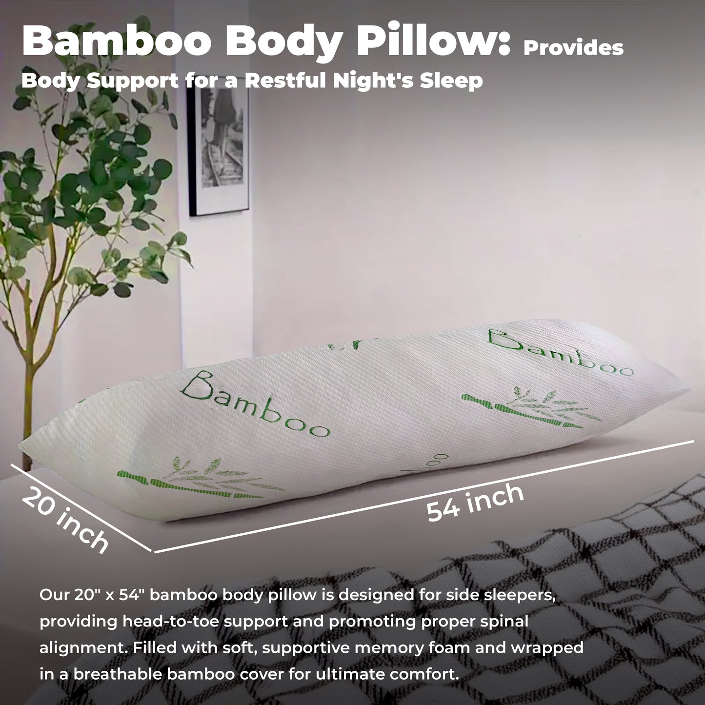 OMEO Bamboo Body Pillow