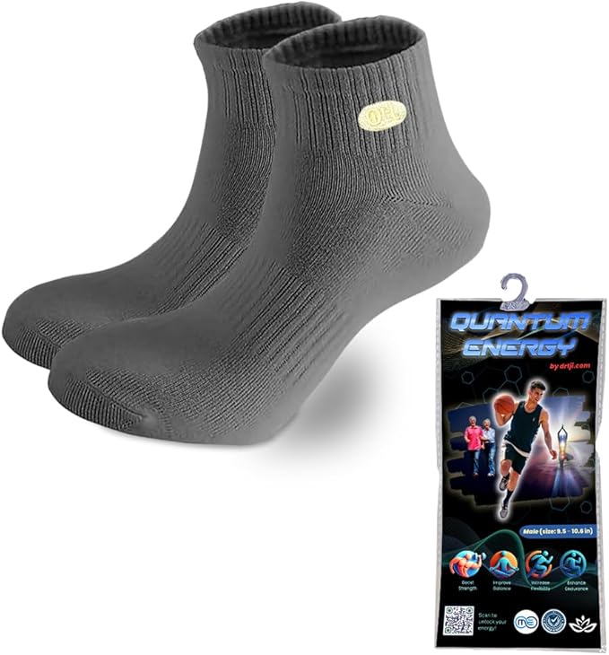 OMEO Quantum Energy Low Cut Socks for Men – Pain Relief, Circulation Boost, Balance & Stability – Graphene-Infused, Moisture-Wicking, Odor-Resistant, Joint Support