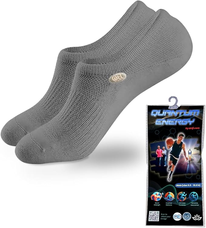OMEO Quantum Energy Low Cut Socks for Men – Pain Relief, Circulation Boost, Balance & Stability – Graphene-Infused, Moisture-Wicking, Odor-Resistant, Joint Support