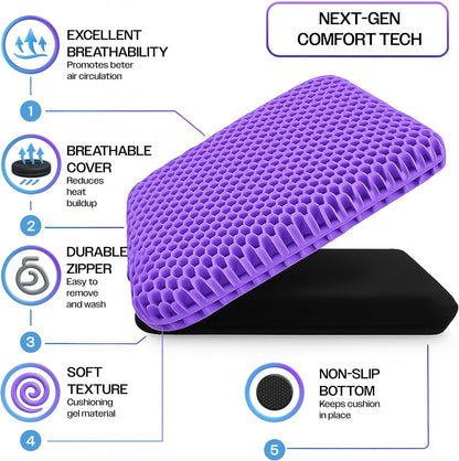 OMEO Lavender Back & Seat Cushion – Tailbone, Sciatica & Pressure Relief – Office Chair, Car Seat, Wheelchair – Comfort for Long Sitting, Driving, Flights – Post-Surgery Support Pillow