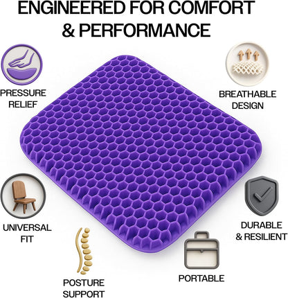 OMEO Lavender Back & Seat Cushion – Tailbone, Sciatica & Pressure Relief – Office Chair, Car Seat, Wheelchair – Comfort for Long Sitting, Driving, Flights – Post-Surgery Support Pillow