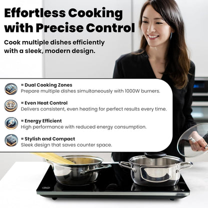 OMEO Portable Double Induction Cooktop