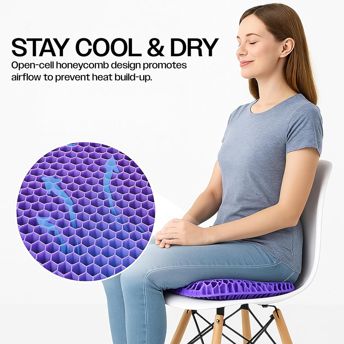 OMEO Lavender Back & Seat Cushion – Tailbone, Sciatica & Pressure Relief – Office Chair, Car Seat, Wheelchair – Comfort for Long Sitting, Driving, Flights – Post-Surgery Support Pillow