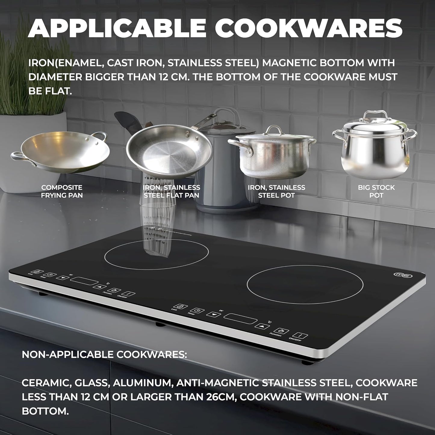 OMEO Portable Double Induction Cooktop