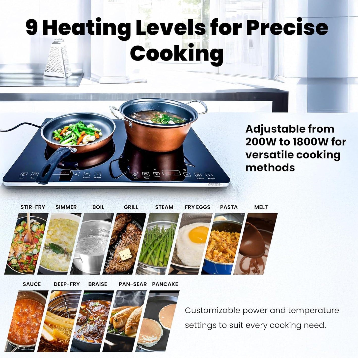 OMEO Portable Double Induction Cooktop