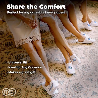 Omeo Spa Slippers - Soft, Non-Slip, Washable Cotton Slippers for Men and Women - Disposable Guest Slippers for Home, Hotel, and Wedding Use
