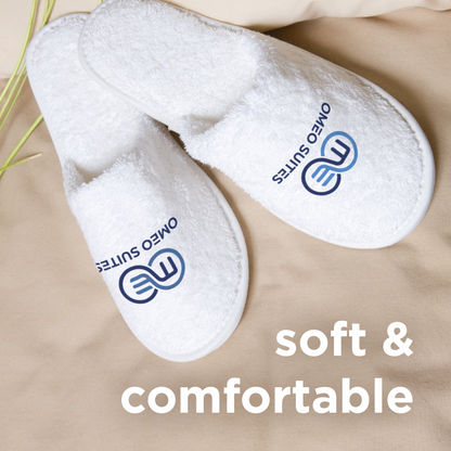 Omeo Spa Slippers - Soft, Non-Slip, Washable Cotton Slippers for Men and Women - Disposable Guest Slippers for Home, Hotel, and Wedding Use