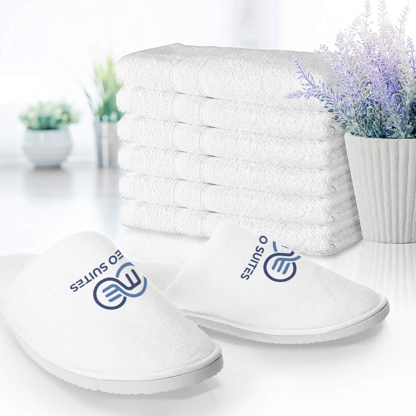 Omeo Spa Slippers - Soft, Non-Slip, Washable Cotton Slippers for Men and Women - Disposable Guest Slippers for Home, Hotel, and Wedding Use