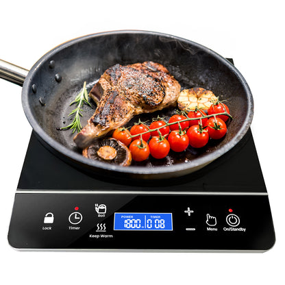 OMEO Portable Induction Cooktop Hot Plate Countertop Burner 1800 Watts Induction Burner with LCD Sensor Touch, LED Display, 10 Temperature Levels, Child Safety Lock, Auto Shutoff Function