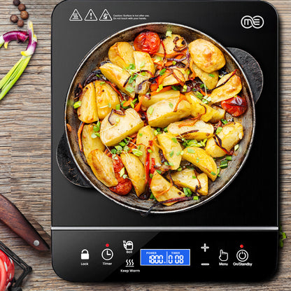 OMEO Portable Induction Cooktop Hot Plate Countertop Burner 1800 Watts Induction Burner with LCD Sensor Touch, LED Display, 10 Temperature Levels, Child Safety Lock, Auto Shutoff Function