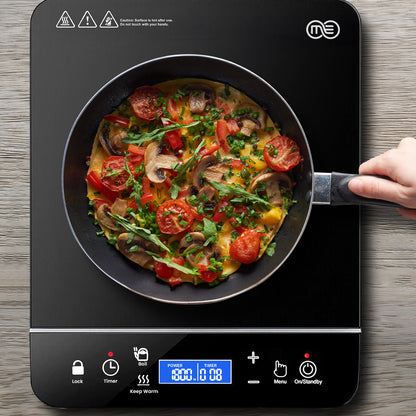 OMEO Portable Induction Cooktop Hot Plate Countertop Burner 1800 Watts Induction Burner with LCD Sensor Touch, LED Display, 10 Temperature Levels, Child Safety Lock, Auto Shutoff Function