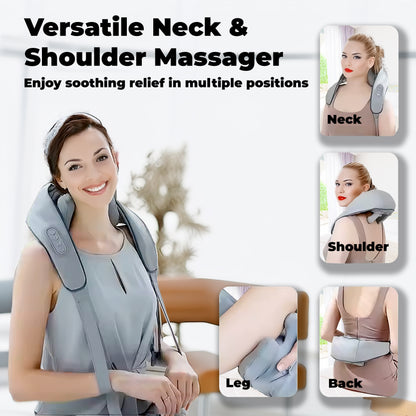 OMEO Neck and Shoulder Massager with Heat - Deep Tissue Kneading for Back, Cervical, Leg, Waist Pain Relief - Electric Muscle Massage for Relaxation -Ideal Gift for Dad, Mom, Elderly Men & Women