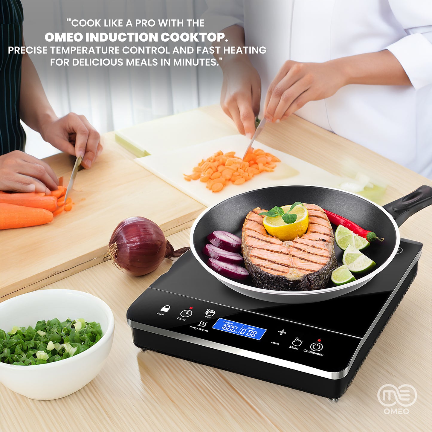 Cook like a pro with the OMEO Induction Cooktop. Precise temperature control and fast heating for delicious meals in minutes.