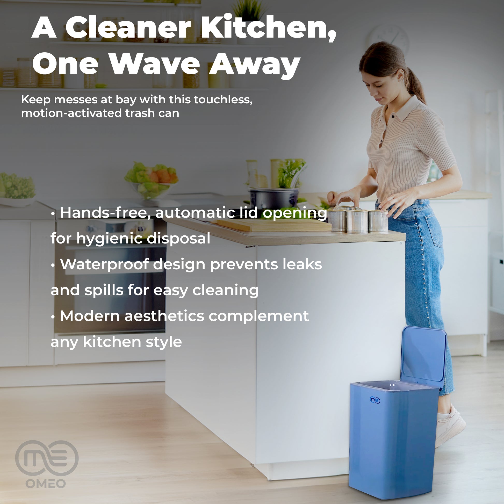 Omeo Smart Trash Can A Cleaner Kitchen, One Way Away