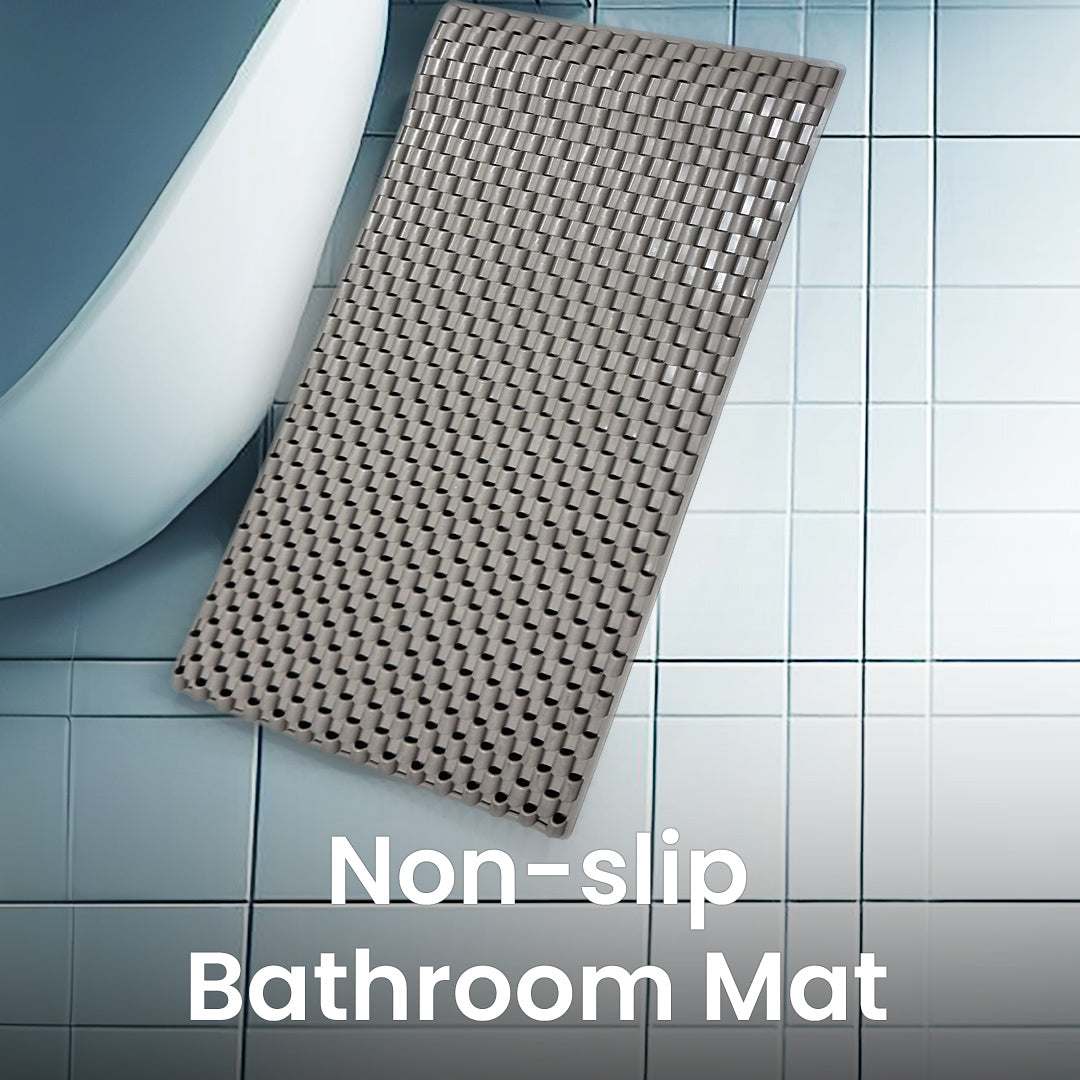 OMEO Non-Slip Bathtub Mat, Quick-Drain Shower Mat with Suction Cups, Washable PVC Bath Mat for Bathroom Floors, Anti-Slip Safety Mat for Kids, Adults, and Seniors - 26” x 14.2