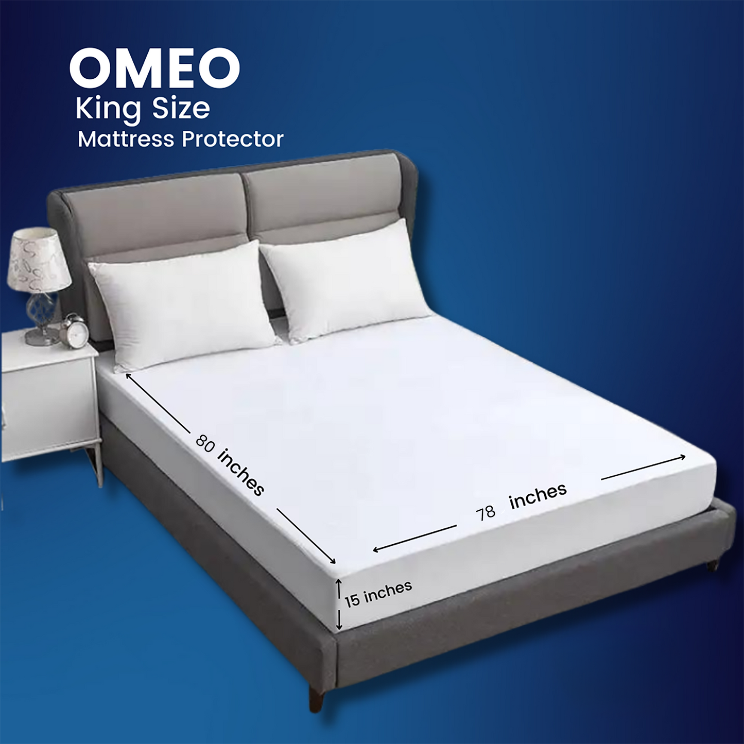 OMEO Waterproof Mattress Protector - Mattress Cover Protector Breathable Soft Machine Washable Cotton Mattress Cover for Bed