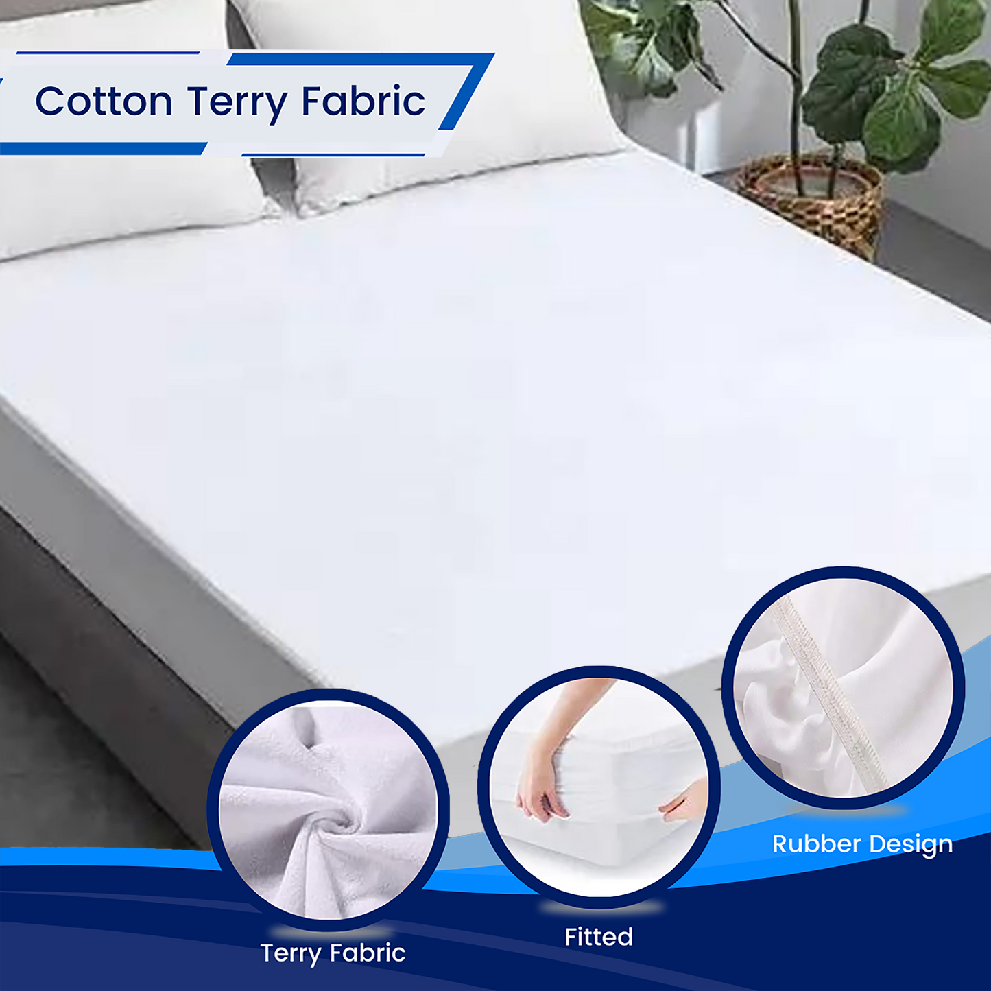 OMEO Waterproof Mattress Protector - Mattress Cover Protector Breathable Soft Machine Washable Cotton Mattress Cover for Bed