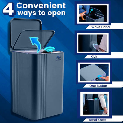 4 Convenient ways to open the Omeo Smart Trash an 