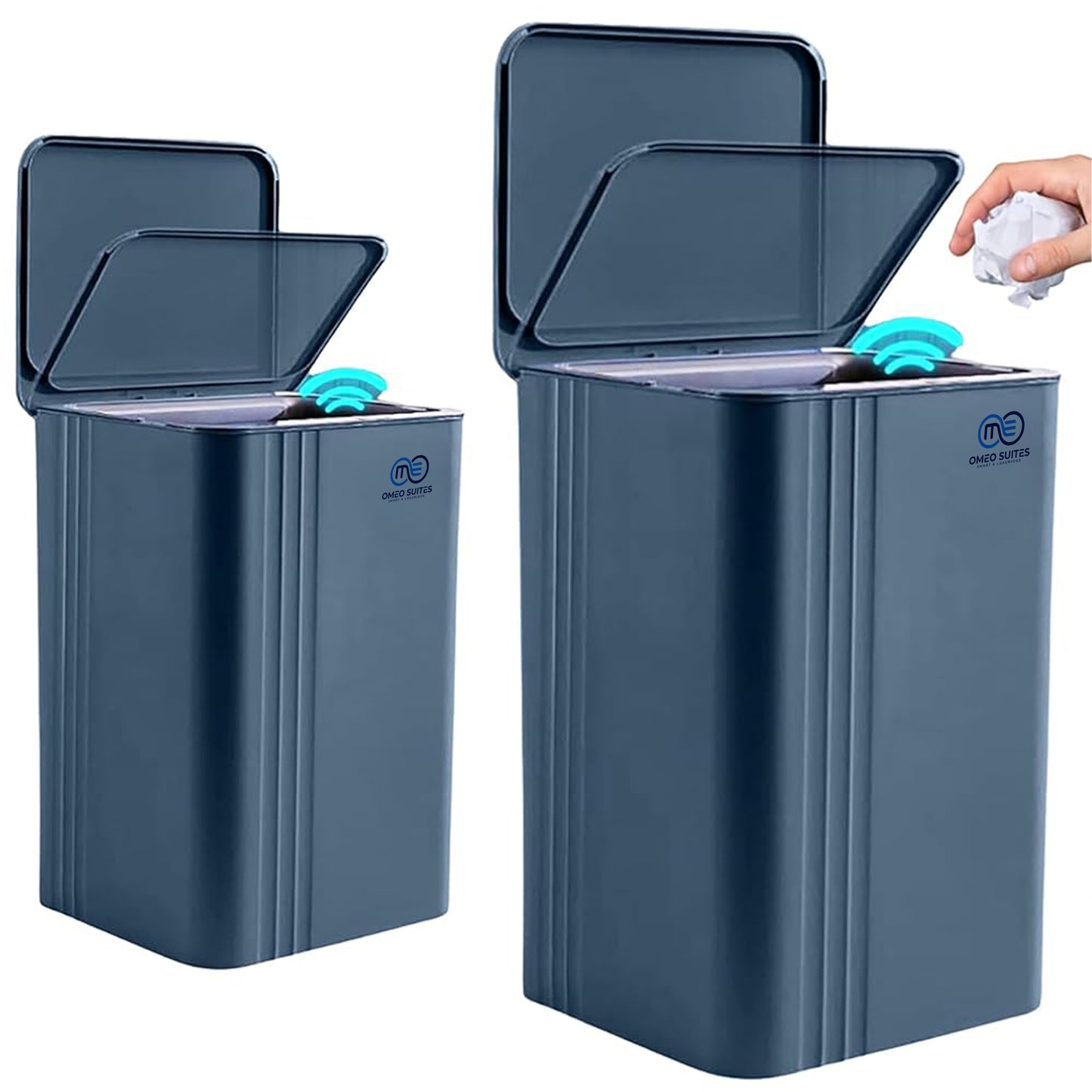 OMEO 2 Smart Trash Can, Garbage Trash Bin, Automatic Trash Can, Touchless Trash Can, Motion Sensor Trash Can, Waterproof Garbage Trash Cans for Home, Bedroom, Office, Kitchen, Hotel