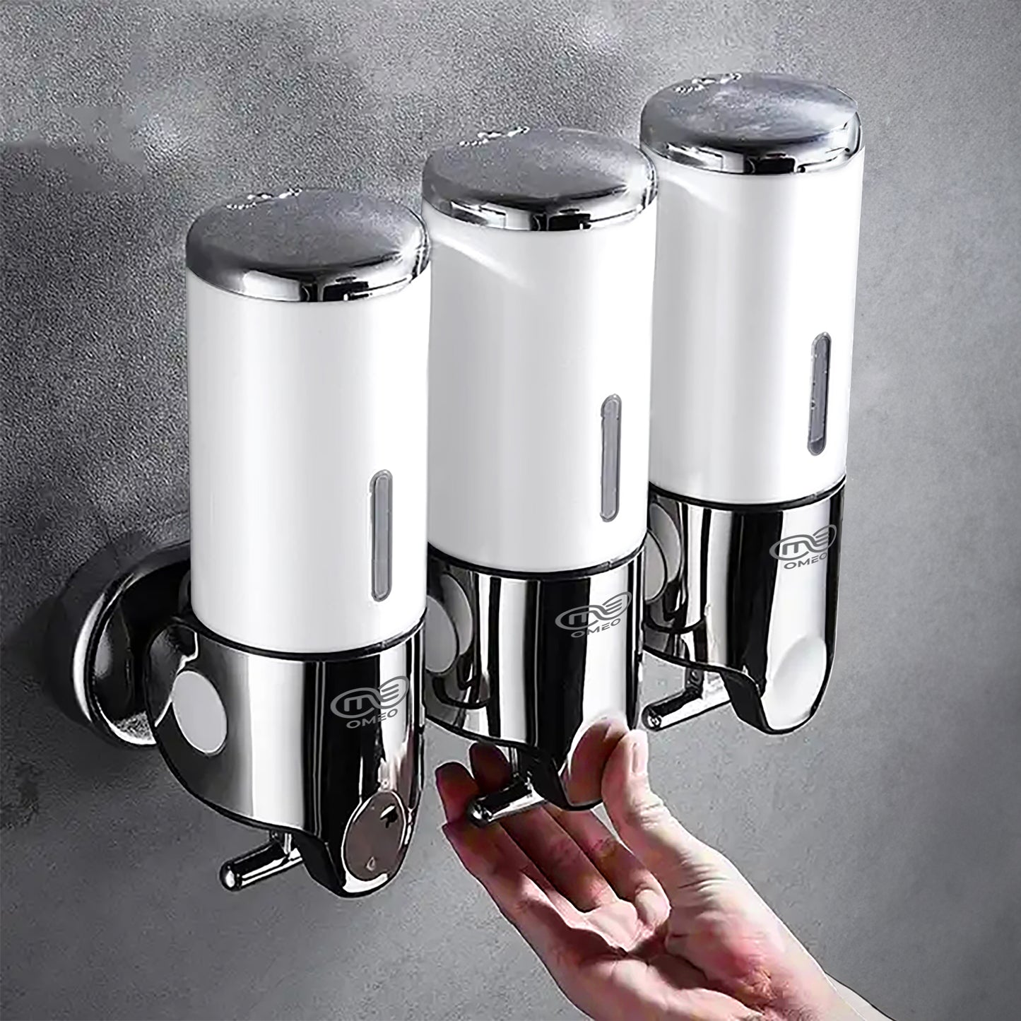 Omeo Triple Shampoo Dispenser - 500ml, Stainless Steel